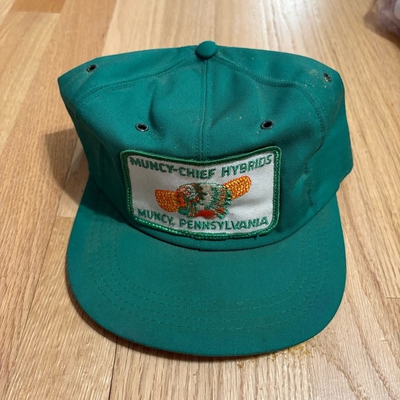 Vintage Green Muncy-Chief Hybrids Cap Hat Patch SnapBack Corn Seed Farming - Picture 2 of 5